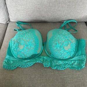 Lace Underwire Multi Way Strapless Balconette Bra in Teal